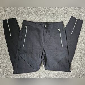 GAP Moto Skinny Fit Black Pants Small Light Stretch Zippers